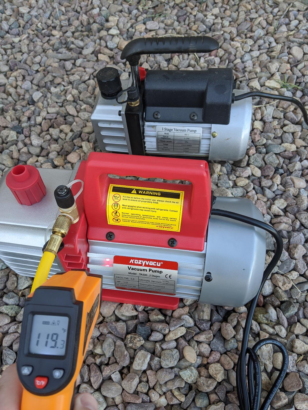 Dual-Stage HVAC Vacuum Pump, 5.0 CFM - Ideal for AC Repair Tools | Car AC Vacuum Pump, AC Vacuum Pump Kit, and Recovery Machine HVAC (TA500) customer photo 2