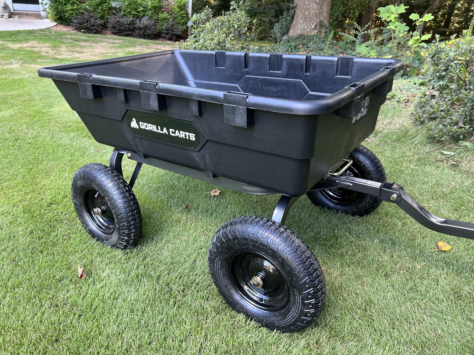 Gorilla Carts Heavy-Duty Poly Yard Dump Cart, 10 Cu Ft Tub, 1500 lb Haul Capacity - Towable Utility Wagon with Quick-Release Dumping customer photo 2
