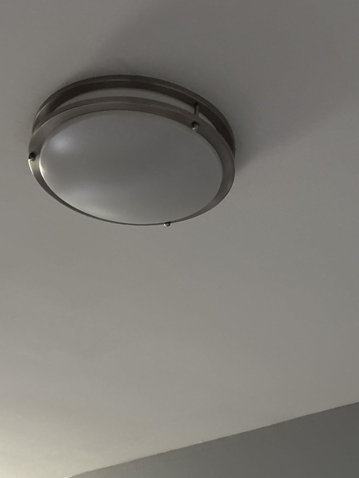 hykolity 13 inch Flush Mount LED Ceiling Light Fixture, 5CCT | 2700K/3000K/3500K/4000K/5000K Adjustable Ceiling Lights, Brushed Nickel Saturn Dimmable Lighting for Kitchen, ETL Listed customer photo 2