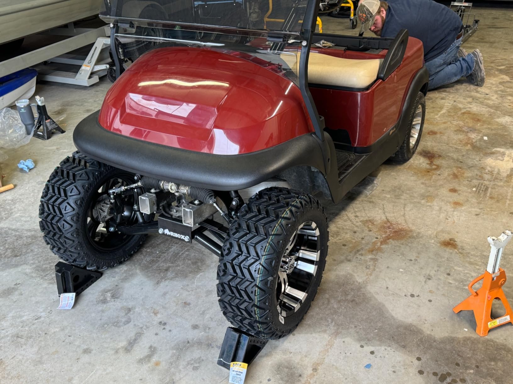 GOLF CART TIRE SUPPLY 14in VAMPIRE Machined/Black Aluminum Wheels and 23x10-14in DOT All Terrain Golf Cart Tires Combo - Set of 4 customer photo 1