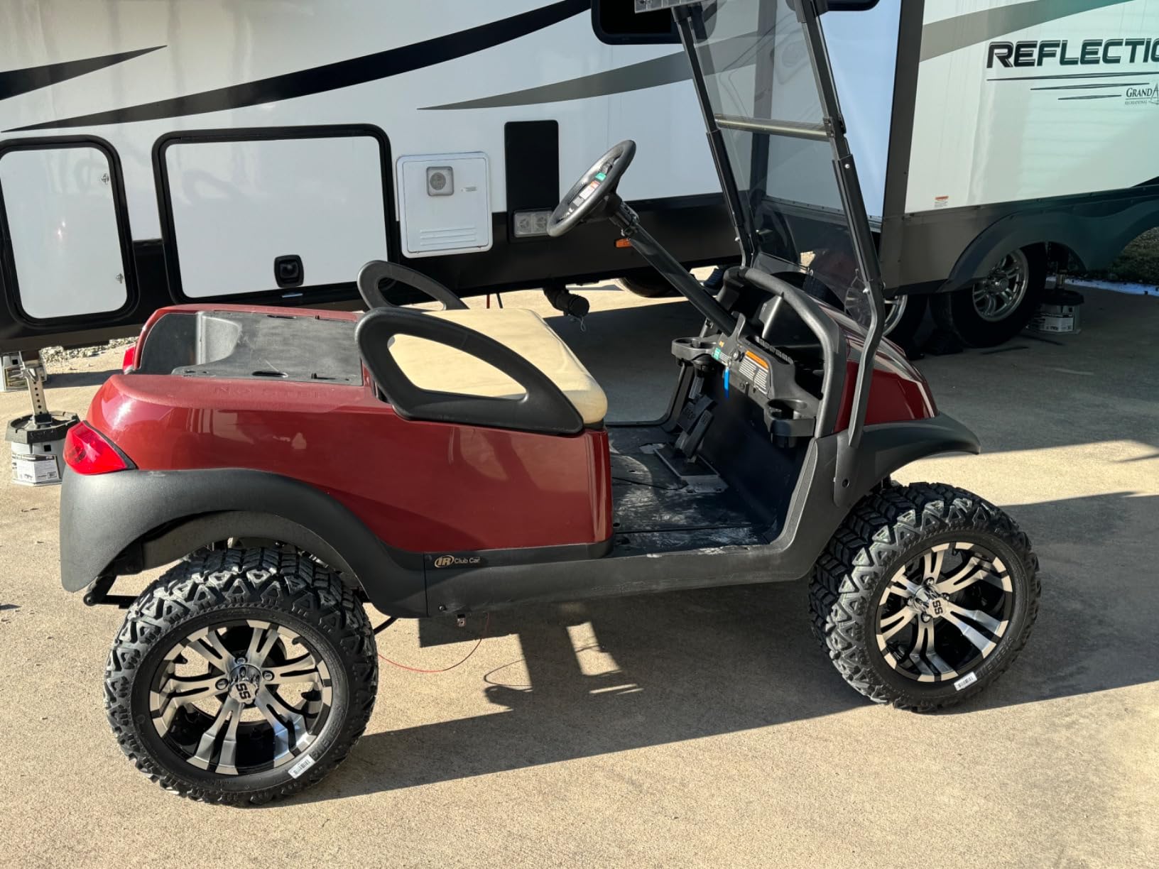 GOLF CART TIRE SUPPLY 14in VAMPIRE Machined/Black Aluminum Wheels and 23x10-14in DOT All Terrain Golf Cart Tires Combo - Set of 4 customer photo 2
