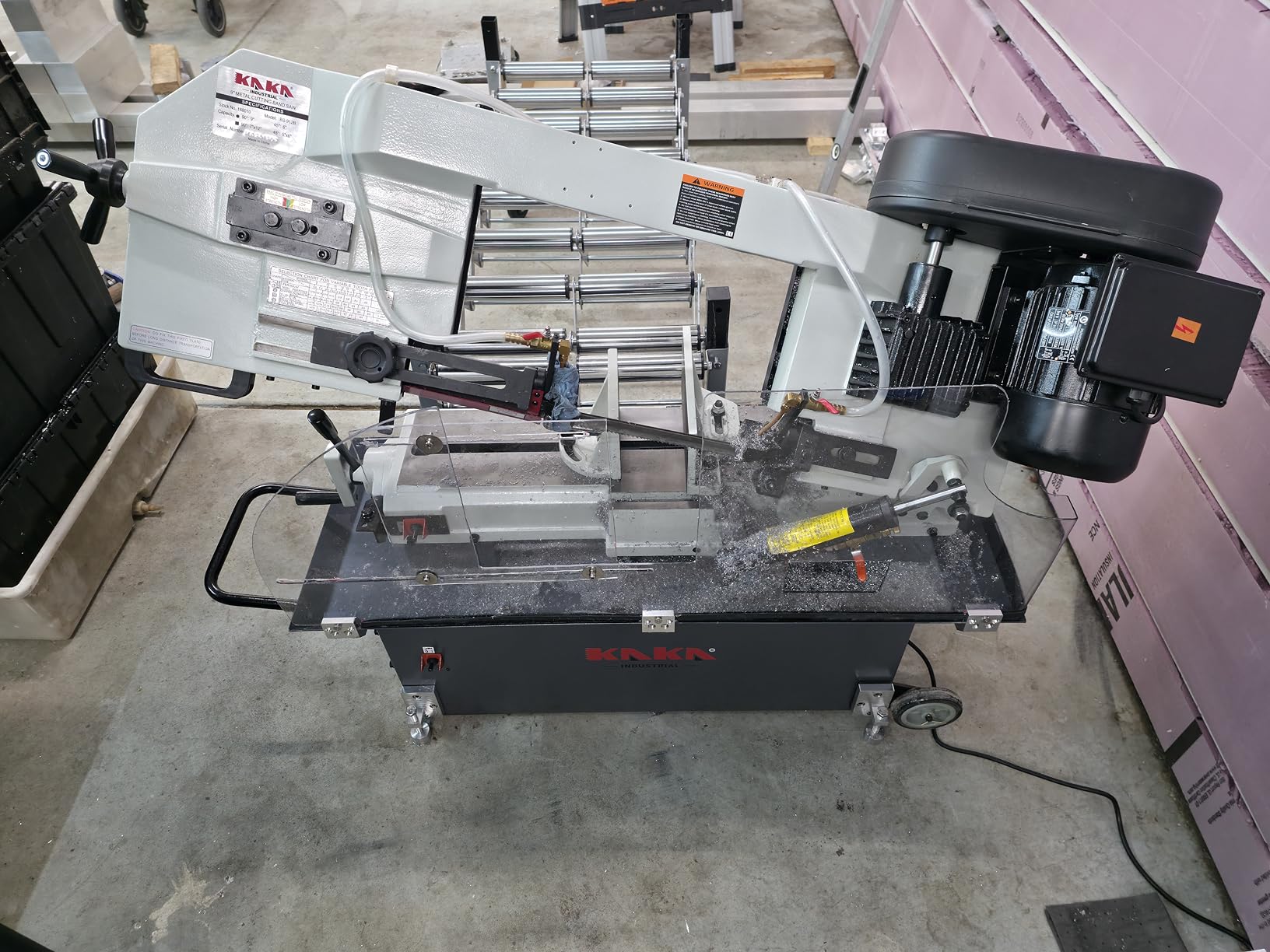 KAKA INDUSTRIAL Metal Horizontal Band Saw, 9 Inch/228mm Rectangular Cutting Capacity Metal Cutting Band Saw, 4-Speed Dual Voltage Hydraulic Feed and Coolant System 115V/230V BS-912B customer photo 1