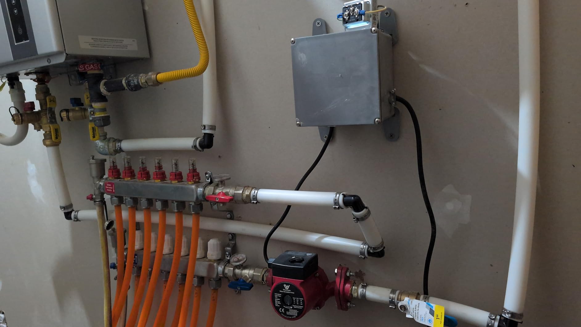 AB 4 Loop PEX/Radiant Manifold, 1/2 Inch Compatible Outlets, Up to 1.3 GPM Flow Valve for Hydronic Radiant Floor Heating(1/2