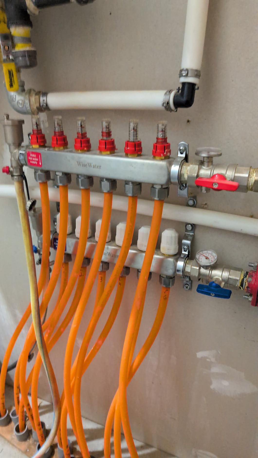 AB 4 Loop PEX/Radiant Manifold, 1/2 Inch Compatible Outlets, Up to 1.3 GPM Flow Valve for Hydronic Radiant Floor Heating(1/2