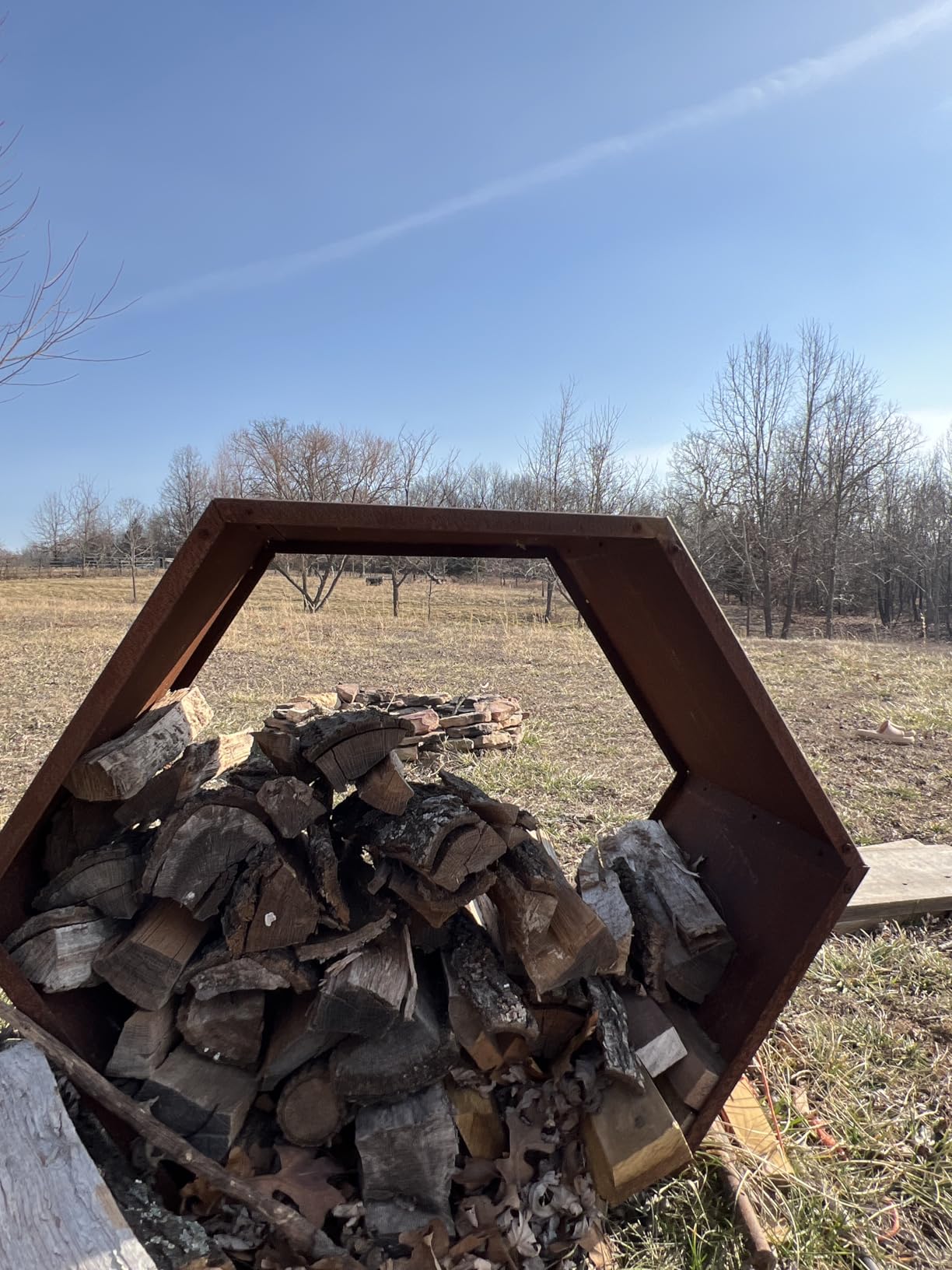 Sunnydaze Steel Outdoor Firewood Rack, 30