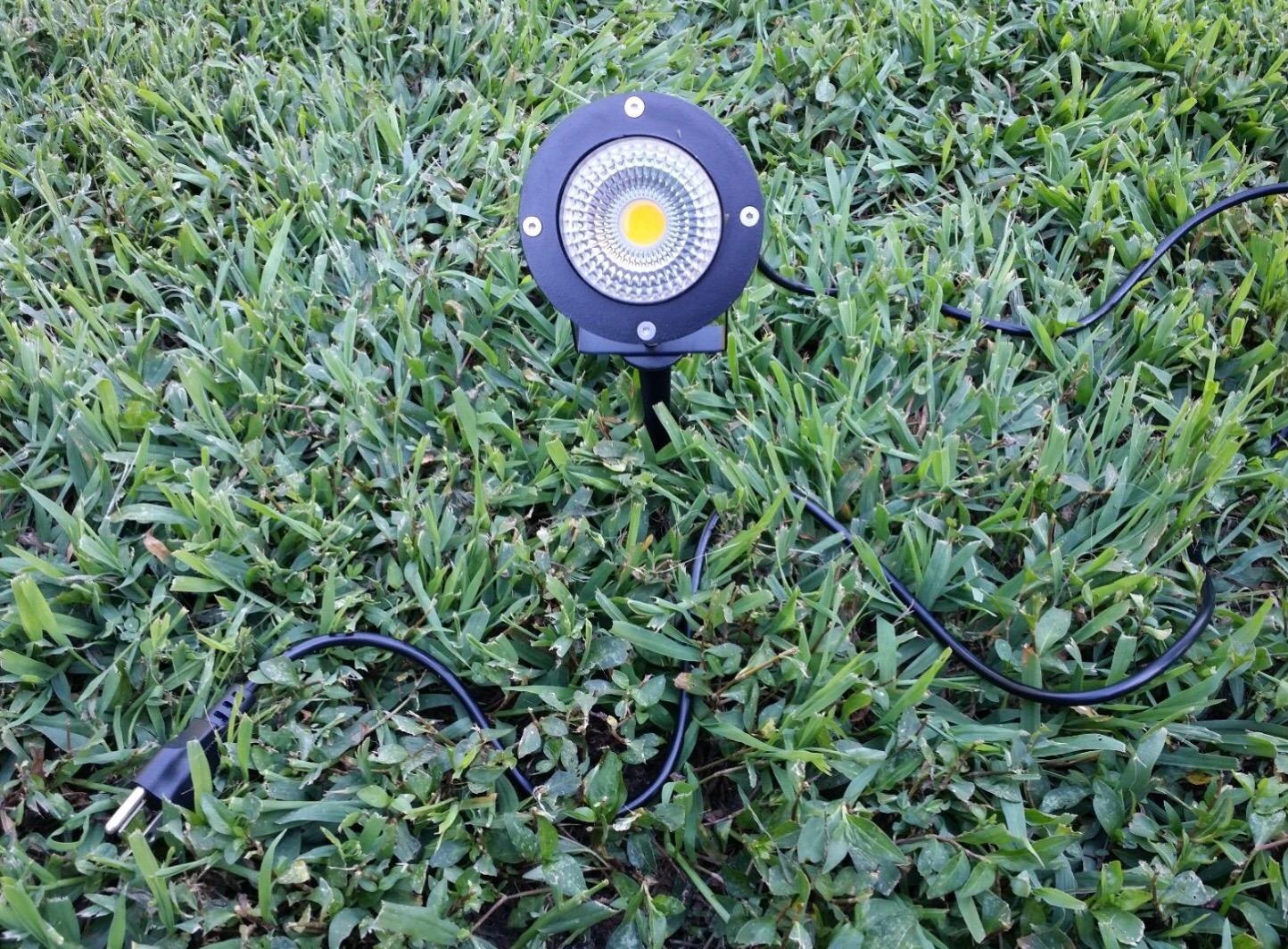 Z Outdoor Landscape LED Lighting 5W Waterproof Garden Lights COB Led Spotlights with Spiked Stand for Lawn Decorative Lamp US 3-Plug 3500K Warm White Lights (2 Packs) customer photo 1