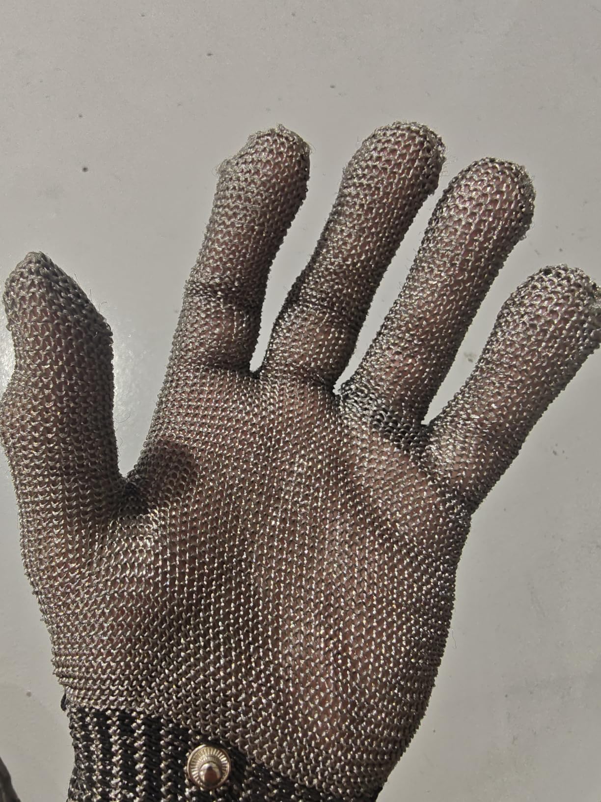 Schwer SlicePro ANSI A9 Cut Resistant Glove PR1706, Stainless Steel Mesh Metal Glove, Food Grade for Kitchen Cooking, Butcher Meat Cutting, Oyster Shucking, Mandoline, (L, 1 PCS) customer photo 1