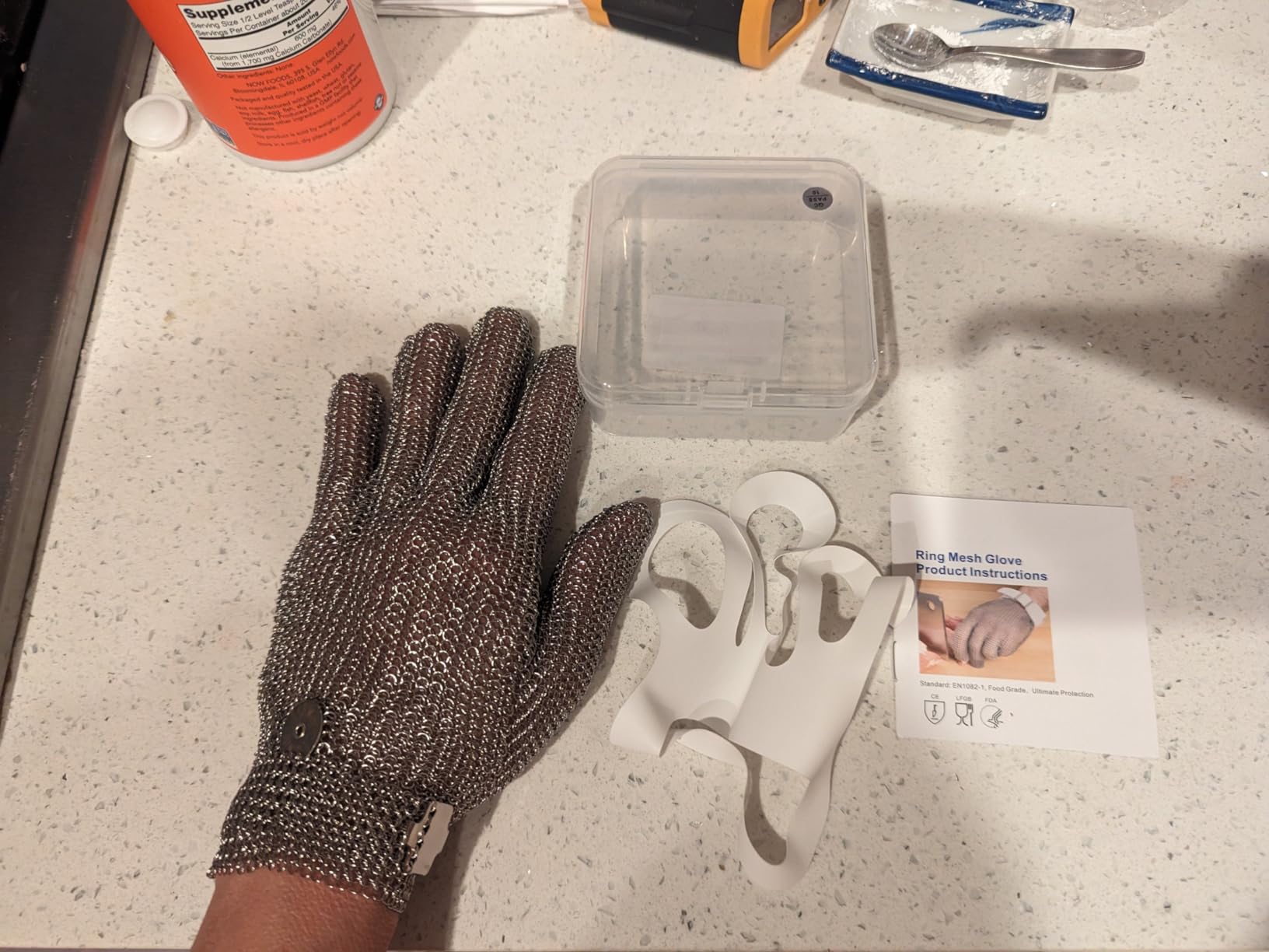 Schwer A9 Cut Resistant Metal Mesh Chainmail Glove, PM5201, 1 Pack, L | 316L Stainless Steel, Food Grade, Adjustable Wrist Clasp, Butcher Glove, Meat Cutting, Food Processing, Oyster Shucking customer photo 2