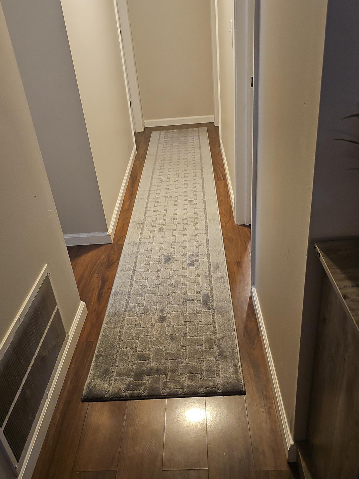 Runner Rug 15 ft, Non-Slip Washable Rug, Grey Textured Carpet for Kitchen Hallway Entryway, Rubber Backing, Indoor, Rolled in Box (26 x 15'), Custom Length Floor Runner customer photo 1