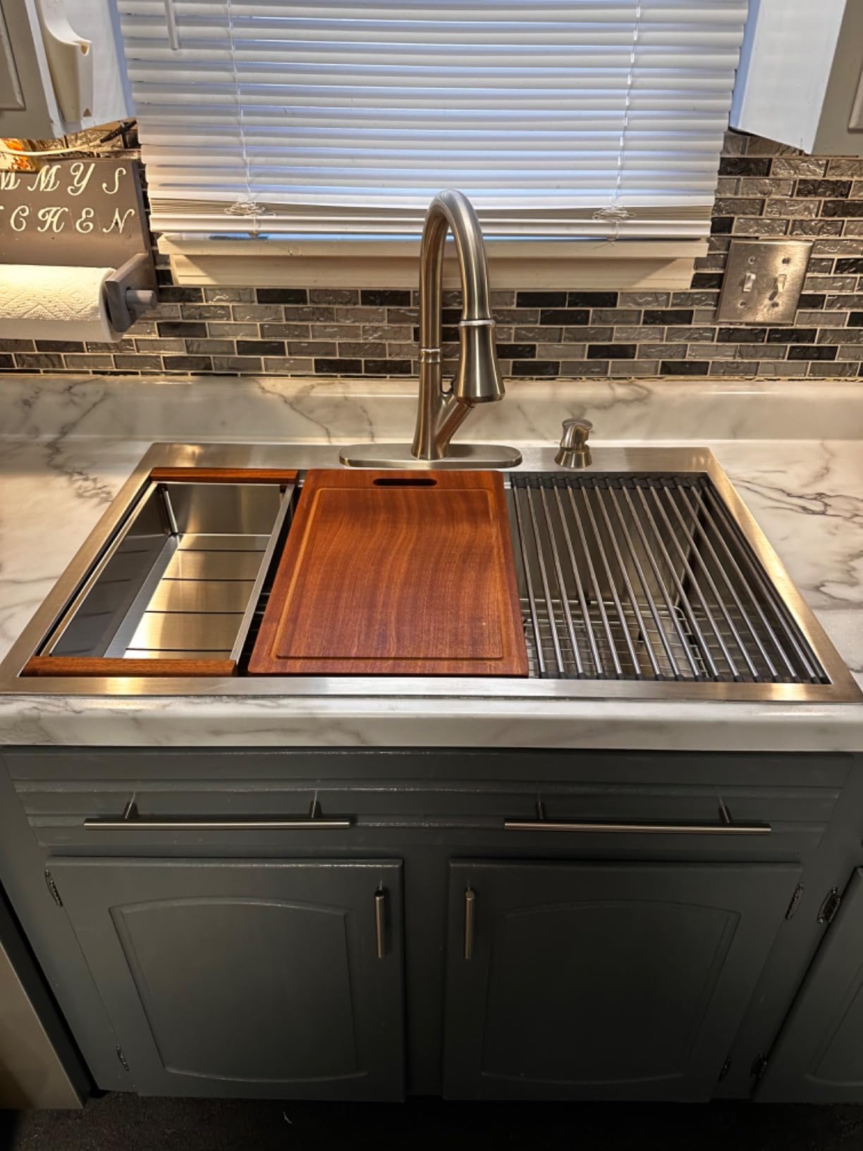 Sarlai Drop In Kitchen Sink - 33x22 Drop In Kitchen Sink Ledge Workstation 16 Gauge Stainless Steel Topmount Deep Single Bowl Over Counter Sinks Basin Round Corners customer photo 2