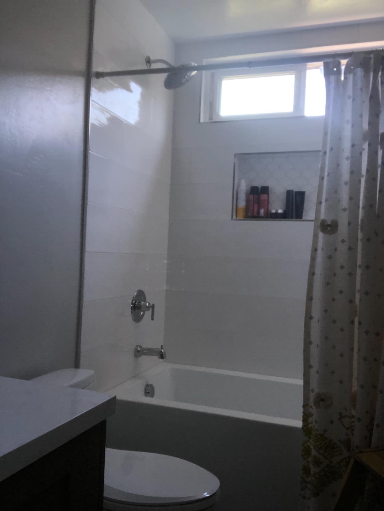 Moen Gibson Posi-Temp Pressure Balancing Modern Tub and Shower Trim with 8-Inch Rainshower, Valve Required, Brushed Nickel, T3003EPBN customer photo 2