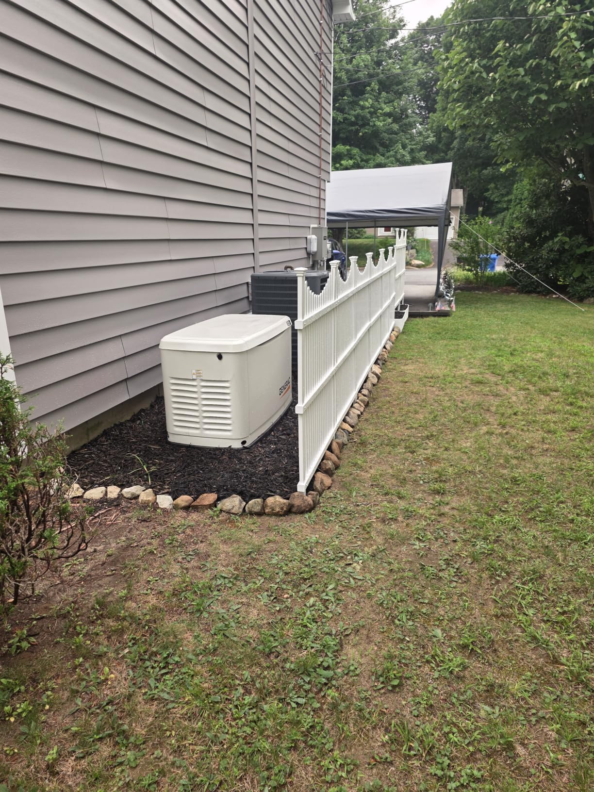45in H x 36in W (2 Panels) No Dig Enclo Huntersville White Vinyl Privacy Screen customer photo 2