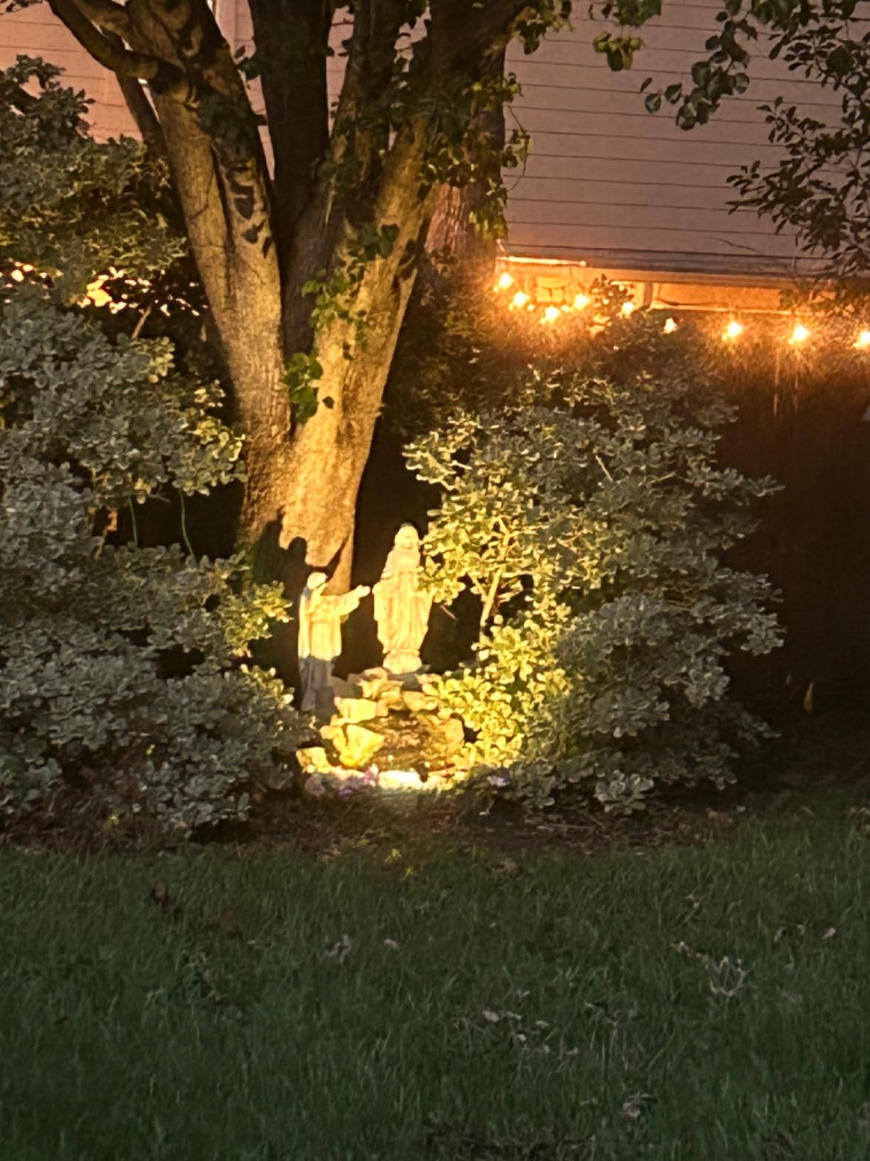 Landscape Outdoor, IP65 Waterproof Garden Spotlights, 5W AC 120V Yard Flood Light, Metal Ground Stake Lawn, 3200K LED Spotlight with 1.5M UL-Listed Cord and 3-Plug (2 Packs) customer photo 1