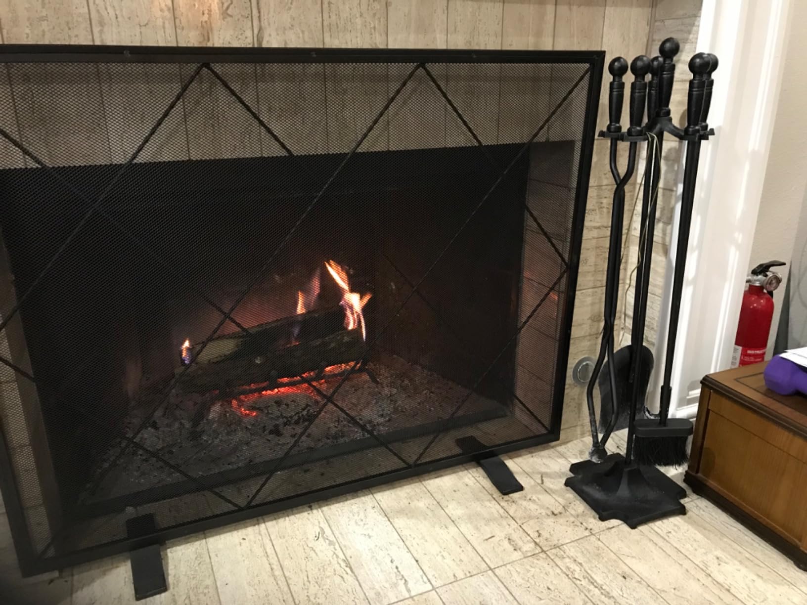 GameXcel Fireplace Tools Set with Stand 5 Piece - 32