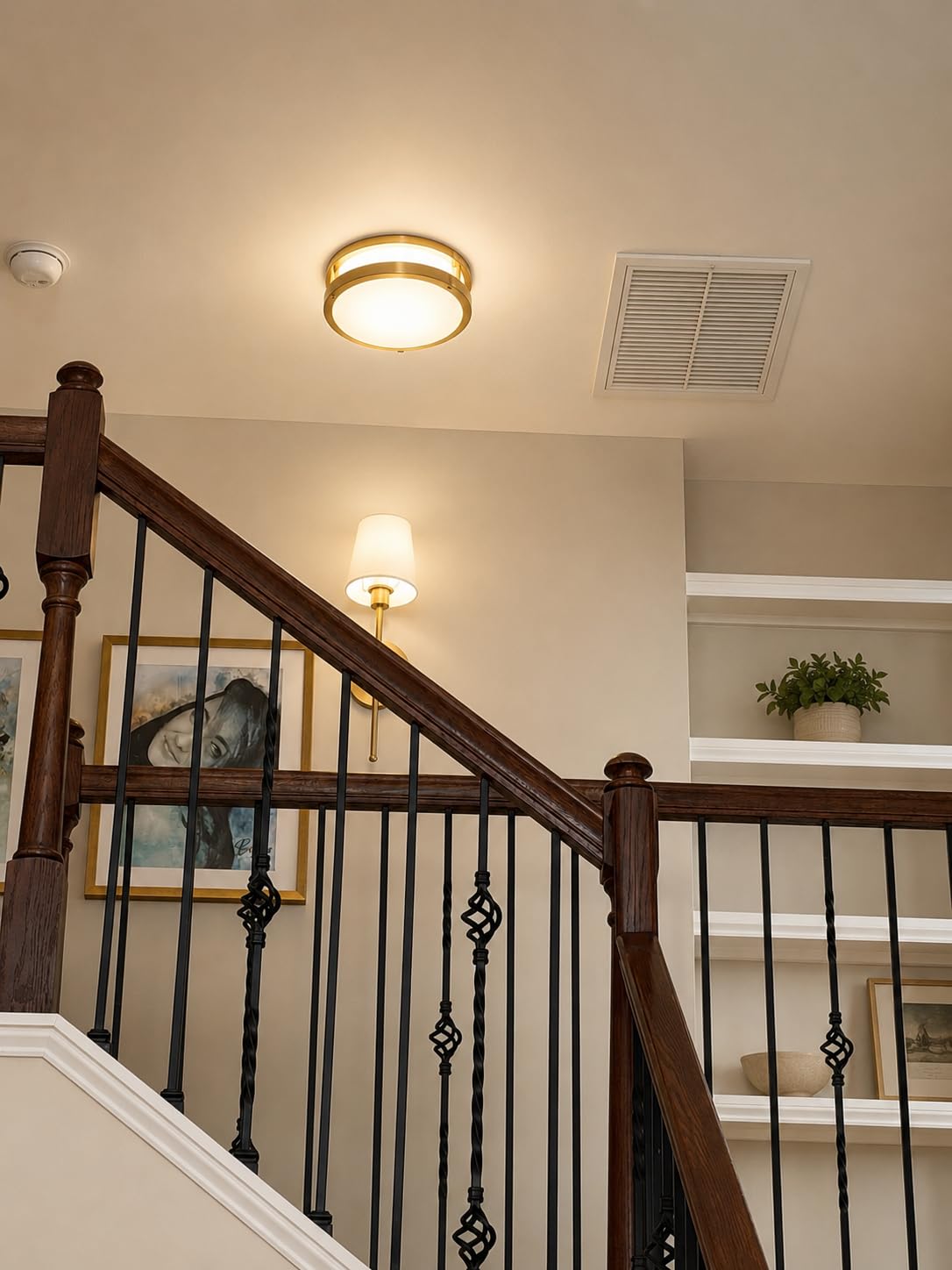 hykolity 10 inch Flush Mount LED Ceiling Light Fixture, 17W, 1100LM, 5CCT | 2700K/3000K/3500K/4000K/5000K Adjustable Ceiling Lights, Brushed Nickel Dimmable Lighting for Hallway, Bathroom, Kitchen customer photo 1