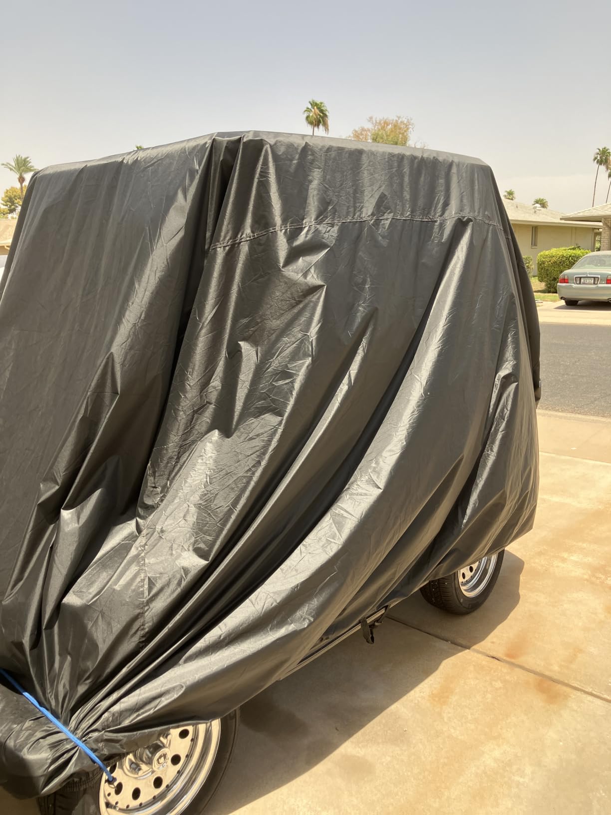 NEVERLAND Golf Cart Cover 4 Passenger Heavy Duty, 420D Waterproof Golf Cart Covers Extended Roof Compatible with EZ GO Club Car Yamaha Golf Carts, Outdoor Dustproof 4 Seat Club Car Cover (Up to 112 Inch) customer photo 2