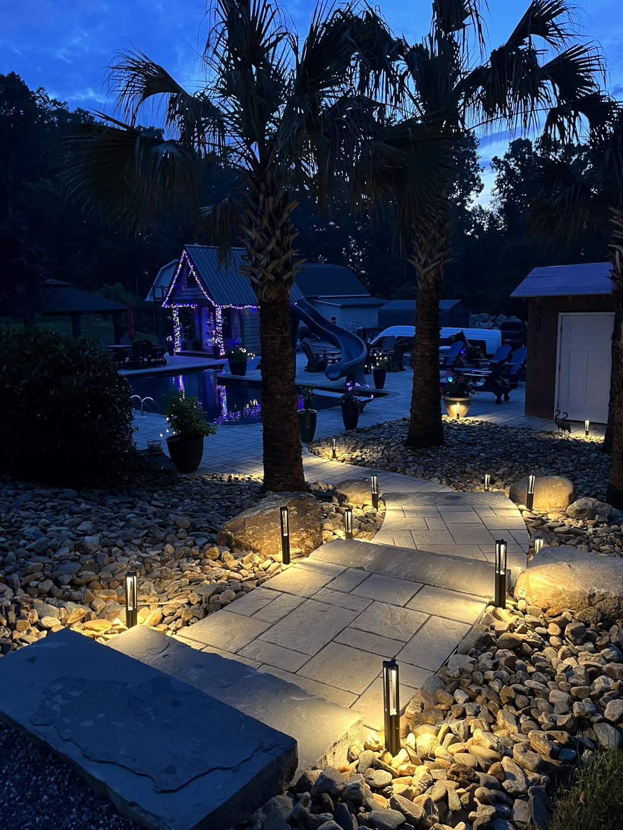LEONLITE 6-Pack 3W LED Low Voltage Path Lights Aluminum 3000K Black | Landscape Pathway Lights, Outdoor Landscape Lighting for Driveway, Garden, 12-24V AC/DC, ETL, IP65 Waterproof, Warm White customer photo 1