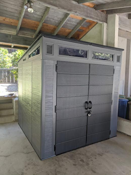 Suncast Modern Outdoor Storage Shed, 200 cu. ft. Peppercorn Resin Shed, Weatherproof & Lockable, Made in USA customer photo 1