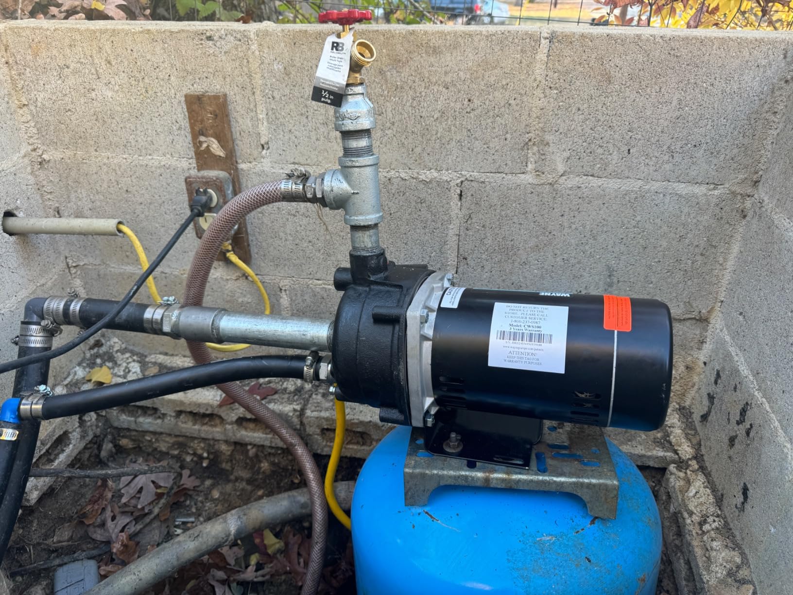 WAYNE CWS100-1 HP Cast Iron Convertible Jet Well Pump - Up to 588 Gallons Per Hour - Heavy Duty Jet Well Pump customer photo 2