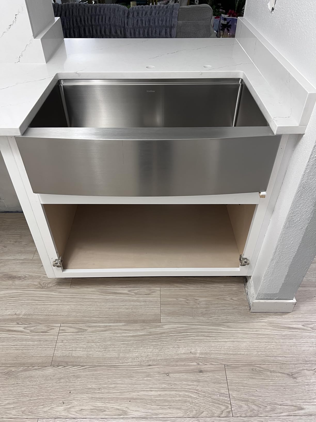 Lordear 33 Farmhouse Sink Stainless Steel Apron Front Ledge Workstation Deep Single Bowl 16 Gauge Stainless Steel Kitchen Farm Kitchen Sinks with Accessories customer photo 1