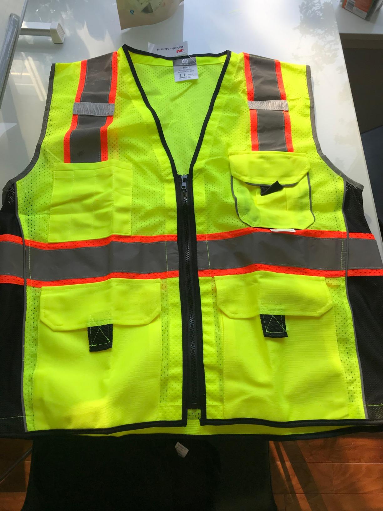 Dib Safety Heavy Duty Reflective Safety Vest with Pockets, Yellow Mesh M | Made with 3M Reflective Tape, High Visibility Surveyor Vest with Pockets and Zipper for Men Women, ANSI Class 2 Compliant customer photo 1