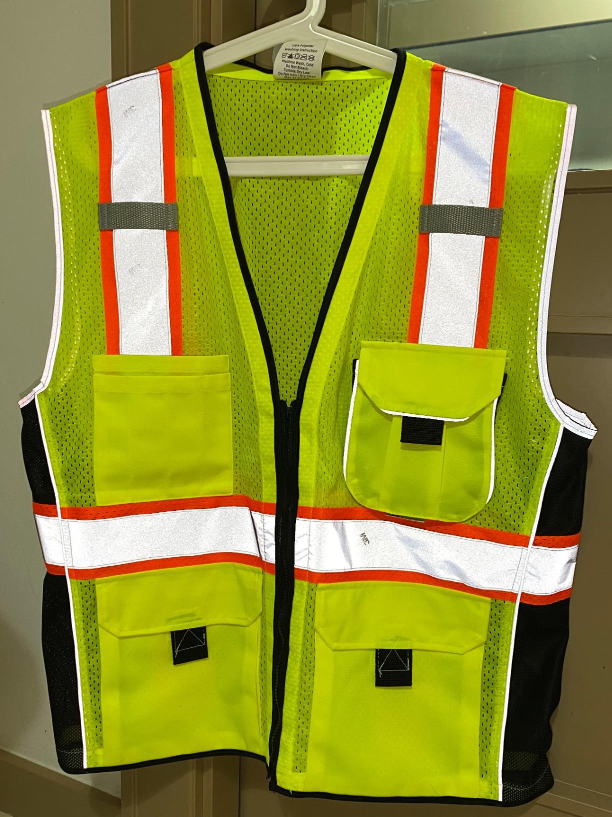 Dib Safety Heavy Duty Reflective Safety Vest with Pockets, Yellow Mesh M | Made with 3M Reflective Tape, High Visibility Surveyor Vest with Pockets and Zipper for Men Women, ANSI Class 2 Compliant customer photo 2