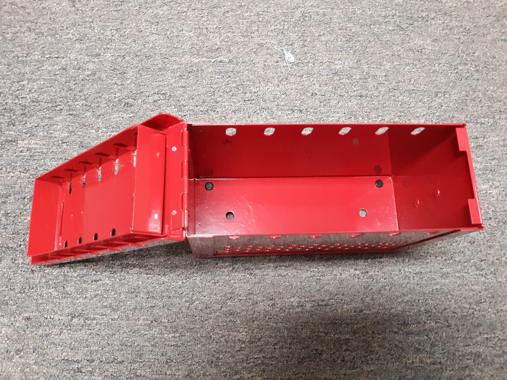 TRADESAFE Lockout Tagout Group Loto Box, 18 Gauge Steel Lockout Box | Holds Up To 12 Padlocks, Spring-loaded Key Drop Slot, Lockable Hinged Cover With Visibility Holes customer photo 1