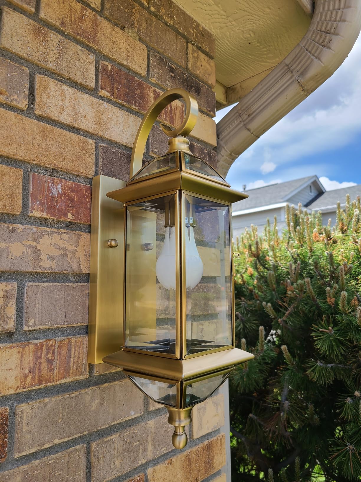 Solid Copper Outdoor Wall Light, 18.5