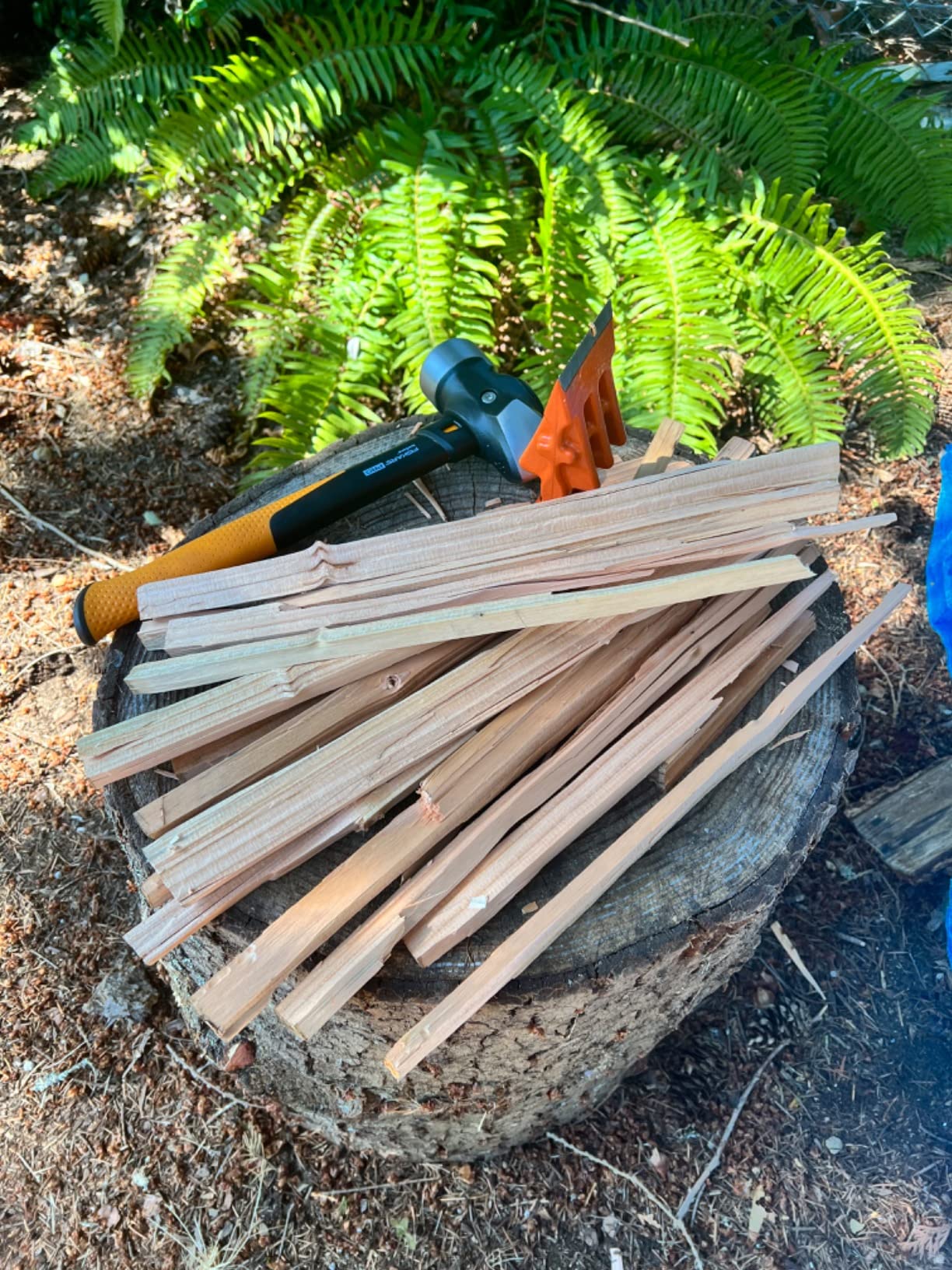SPEED FORCE Firewood Kindling Log Wood Splitter - No Axe! Wedge Point Splits Firewood, 3 Inch Orange with Safety Cover customer photo 1