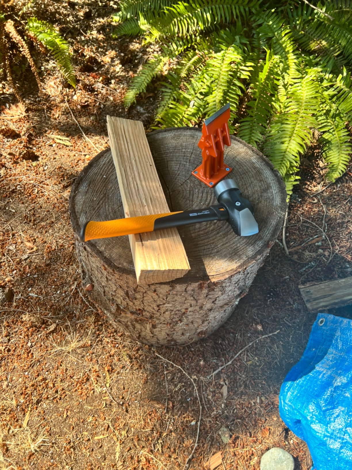 SPEED FORCE Firewood Kindling Log Wood Splitter - No Axe! Wedge Point Splits Firewood, 3 Inch Orange with Safety Cover customer photo 2