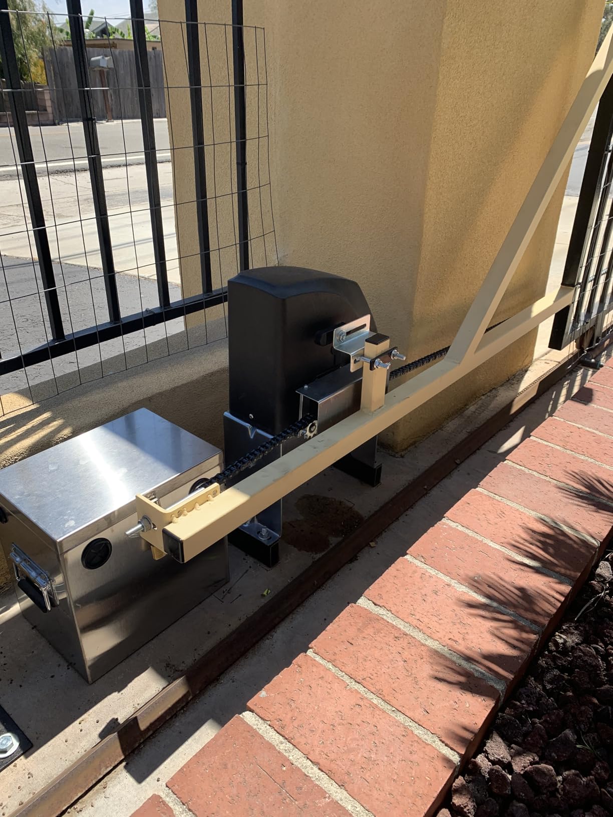 TOPENS DKC500S Solar Sliding Gate Opener Chain Drive | Heavy Slide Gates Up to 1300lbs and 40ft, Easy DIY, Solar Panel, Remote Control and 20ft Roller Chain Included customer photo 2