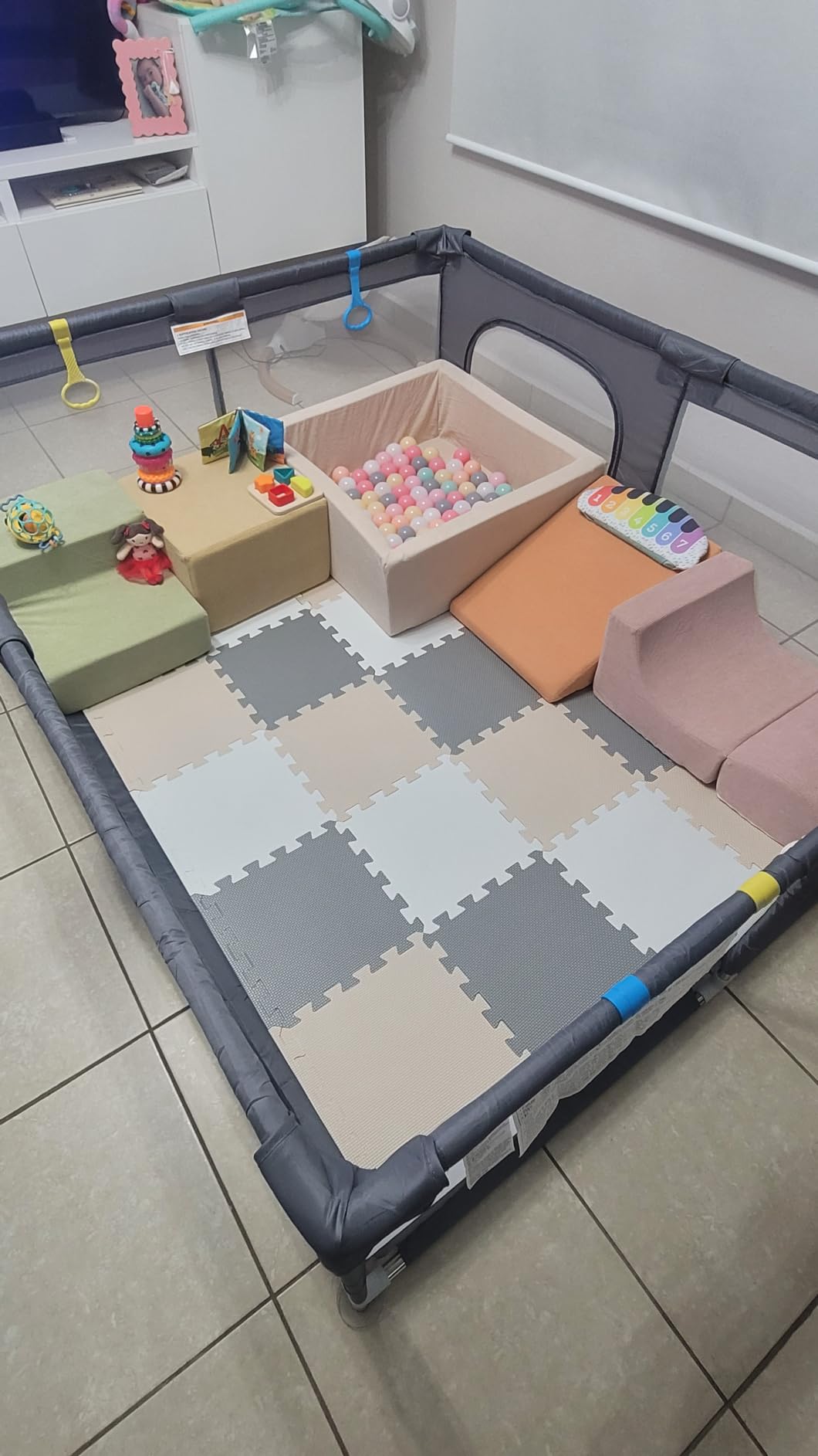 MioTetto Baby Play Mat, Soft Foam Floor Tiles for Kids. Adjustable Interlocking Foam Tiles, Fits with 50x50 Playpen Baby mat for Crawling & Development, Safe & Non-Toxic Playmat for Babies customer photo 2