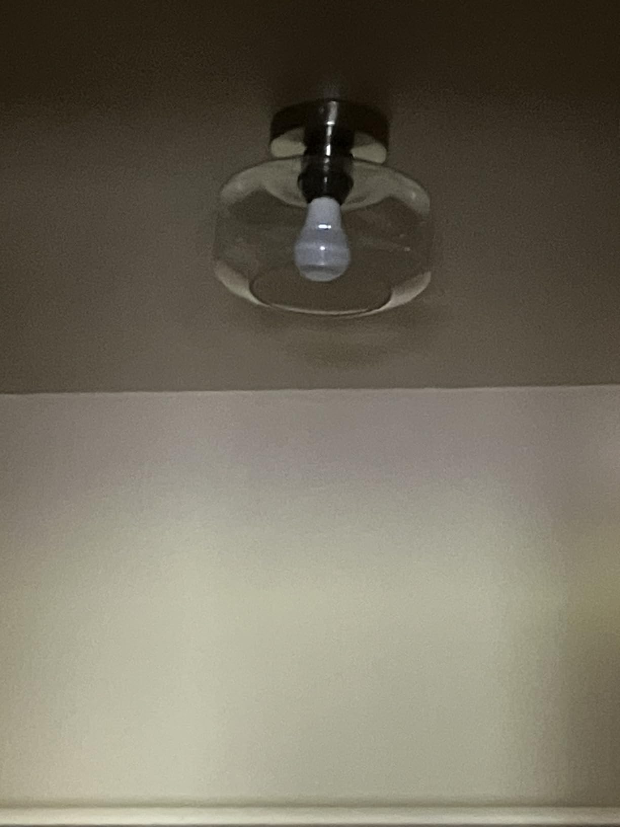 Lynnoland Industrial Semi Flush Mount Ceiling Light Black, Clear Glass Shade Ceiling Light Fixture, Farmhouse Light Fixtures for Hallway Corridor Kitchen Bathroom Bedroom Passway Foyer customer photo 1
