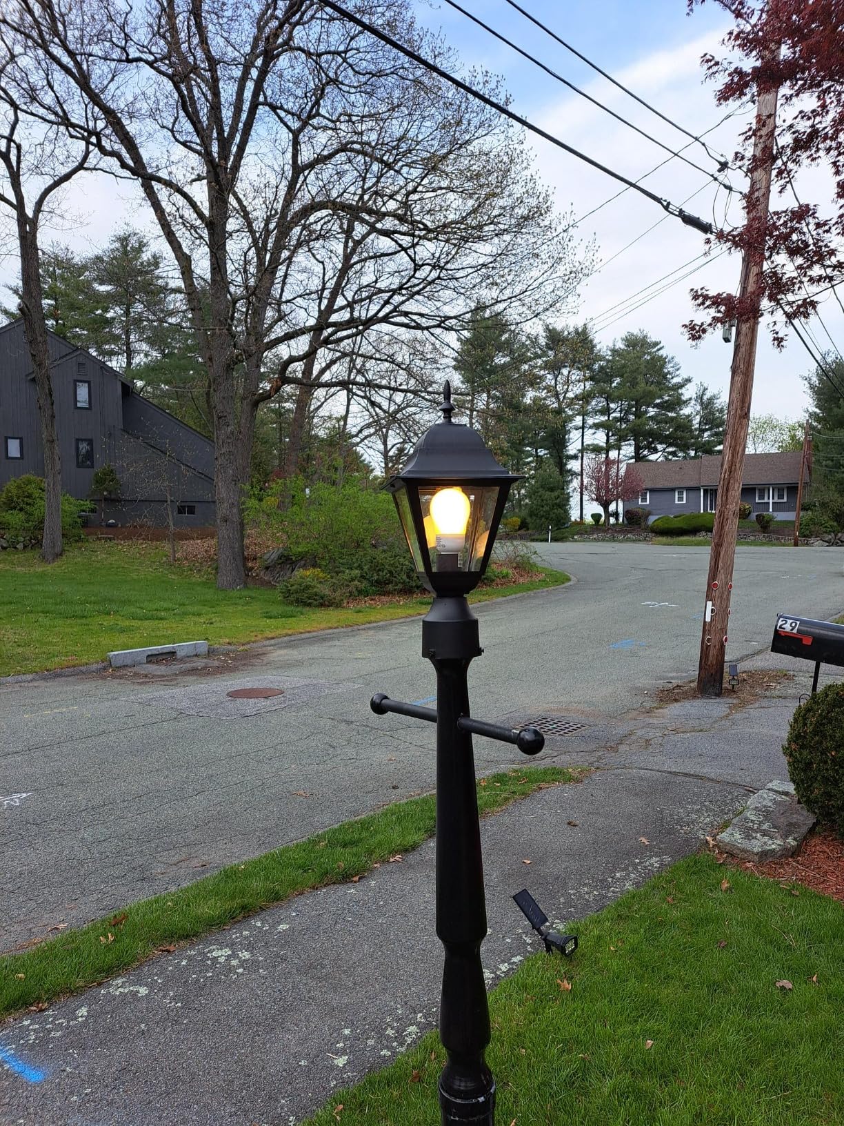 Windben Outdoor Post Light, Waterproof, 16.5in, Matte Black | Cast Aluminum Anti-Rust, Tempered Glass Panels, Comes with Pier Mount Base, For Garden, Yard, Driveway customer photo 2