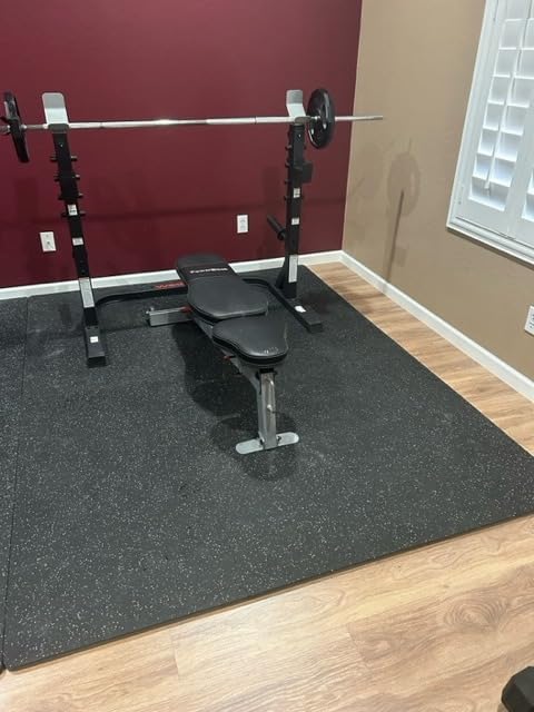 ProsourceFit Rubber Top Exercise Puzzle Mat 3/4-inch, EVA Foam, Protective Interlocking Tiles for Home Gym Equipment and Workouts; Grey, 24 SQ FT, 6 Tiles customer photo 2