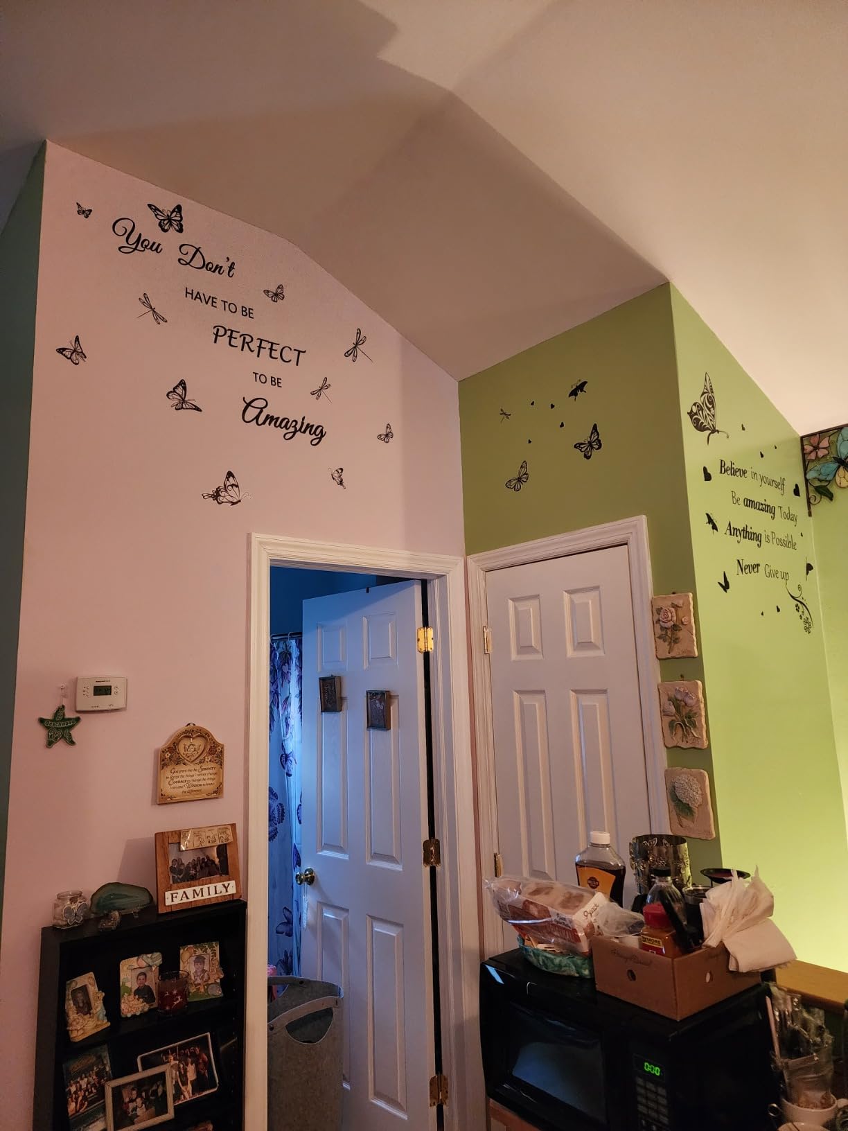 Inspirational Wall Stickers Quotes Letter Wall Art Stickers Motivational Removable Wall Decor Positive Word Butterfly decals Peel and Stick for Bedroom Living Room Hallways Family Office Classroom customer photo 2