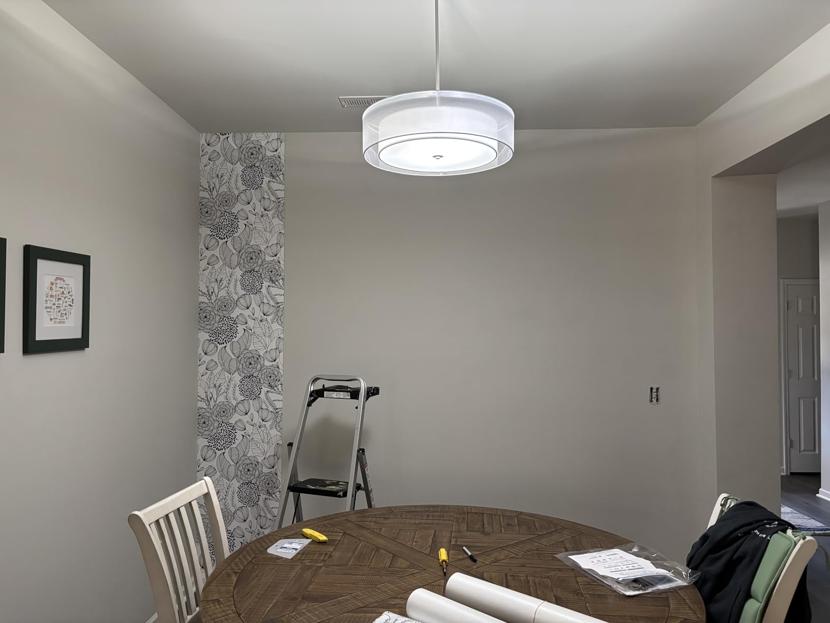 NuWallpaper by WallPops NUS3830 Navy Secret Garden Peel & Stick Wallpaper, Blue customer photo 1