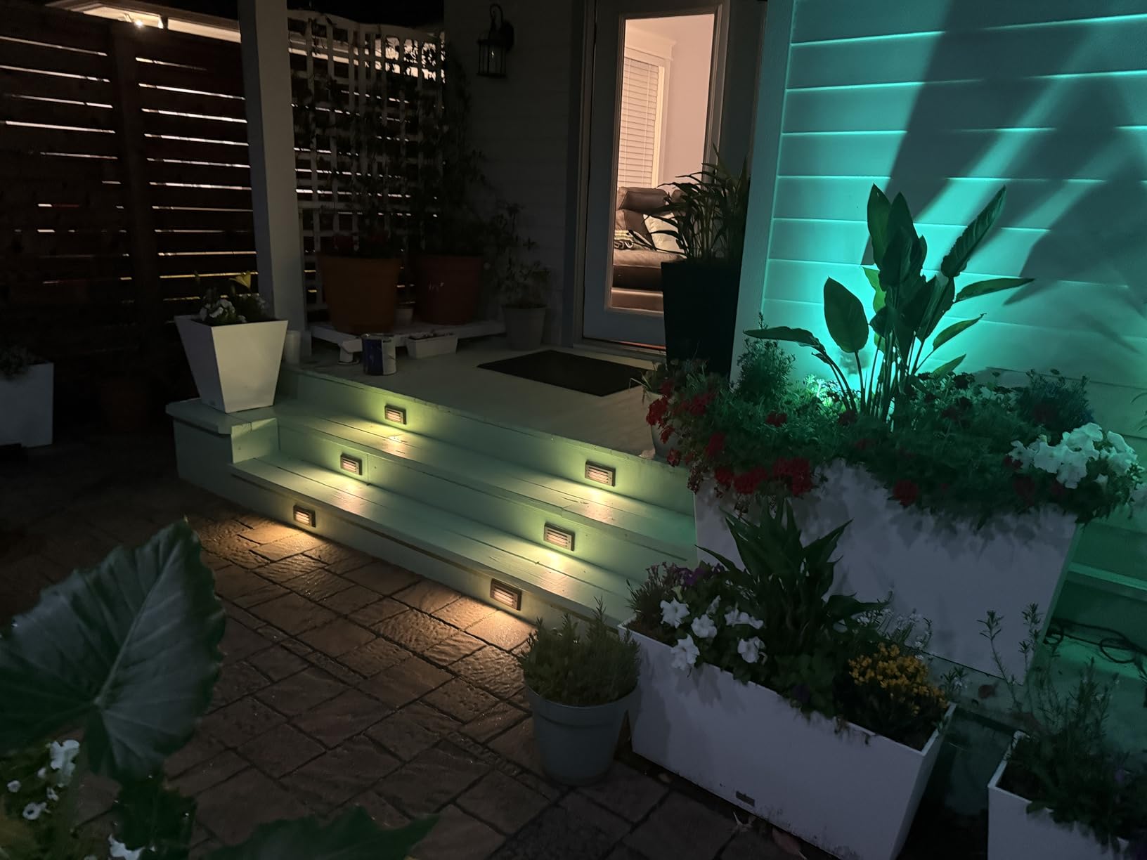 SUNVIE 5W Low Voltage Step Lights 6 Inch Outdoor Aluminum Brown, 12-Pack | Landscape lights, 12-24V AC/DC, 3.2FT ETL Listed Wire, with Fastlock2 Connectors, Horizontal Louver, for Stairs, Step, Fences customer photo 1