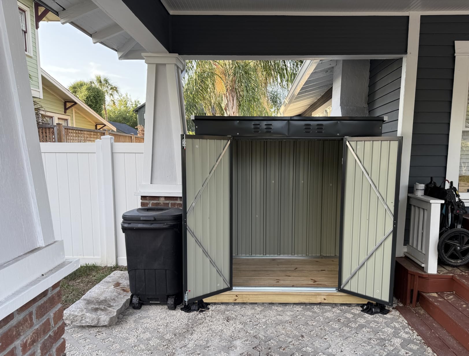 Bealife 6' x 4' Outdoor Storage Shed, Metal Shed Lockable Door - Dark Gray | Outdoor Storage Cabinet with Double Lockable Door, Air Vent, Weatherproof Tool Shed, Backyard Shed for Garden, Patio Lawn customer photo 1