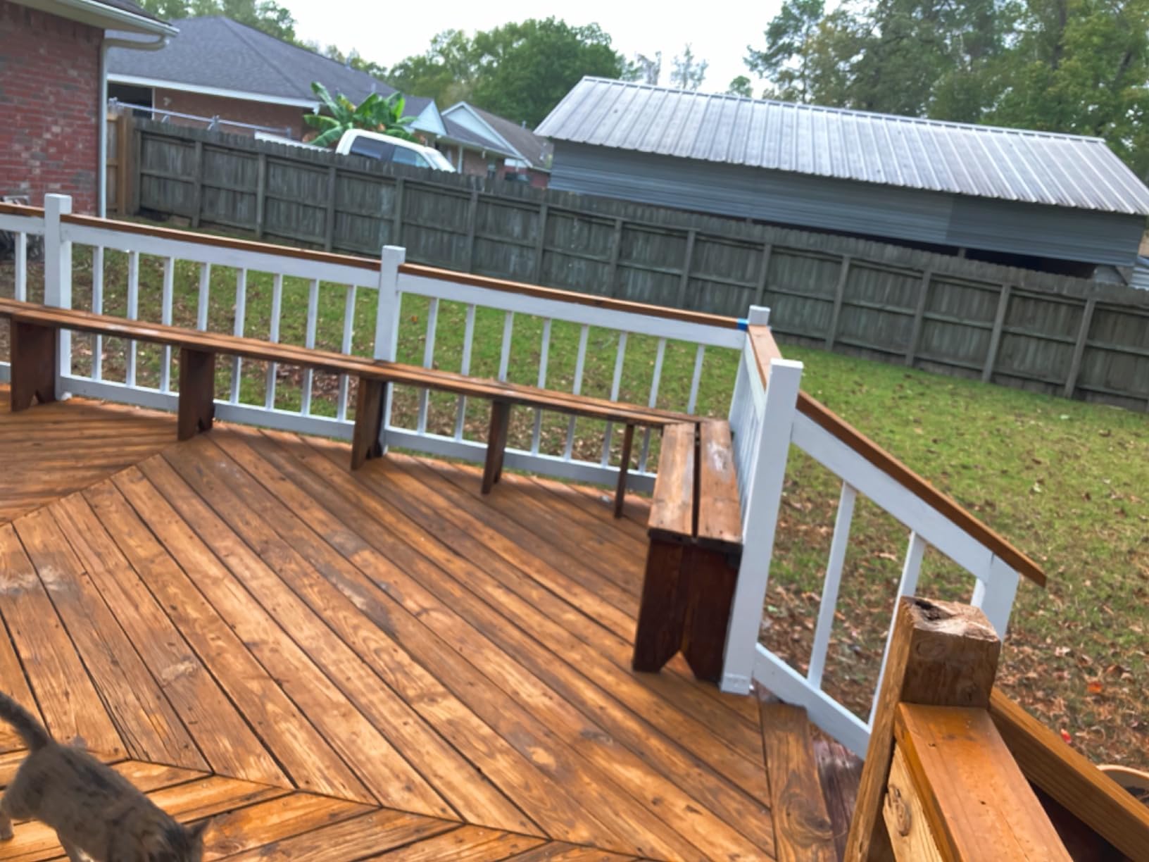 Armstrong-Clark Oil-Based Wood Stain for Decks, Fences, Siding, Logs & Outdoor Wood Surfaces | Penetrating Exterior Finish | Easy Maintenance (1 Gallons, Cedar Semi-Transparent) customer photo 1