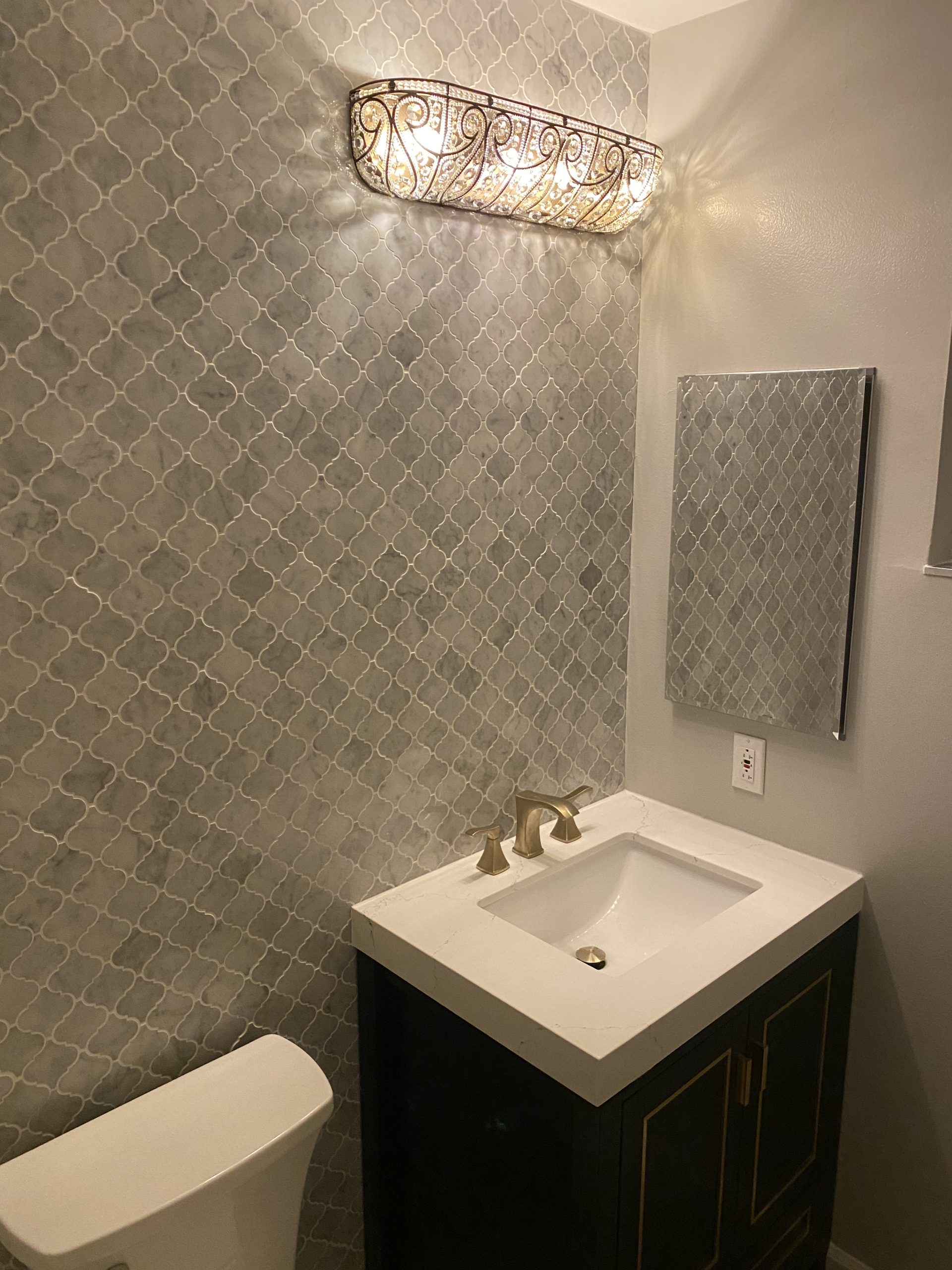 Carrara White Marble Mosaic Tile, 1x2 Inch Basketweave, Polished, 5 Sheets | Natural Bianco Carrera Marble Stone Backsplash Tiles for Kitchen, Bathroom, Shower Wall and Floor customer photo 1