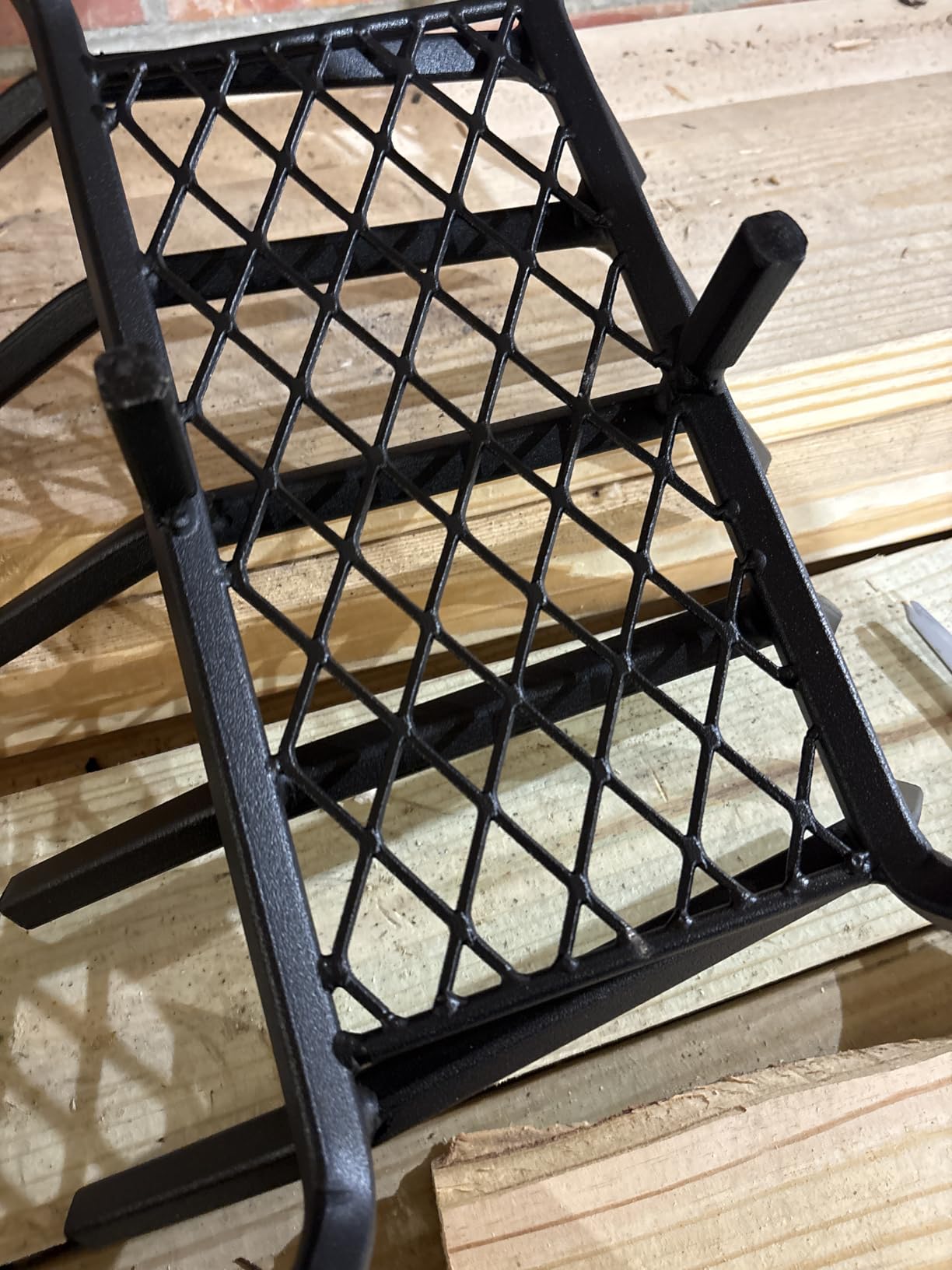 INNO STAGE 24 Inch Fireplace Grate with Ember Retainer | Solid wrought iron structure, fits hearth, wood stove, ideal for home indoor use and backyard camping customer photo 1
