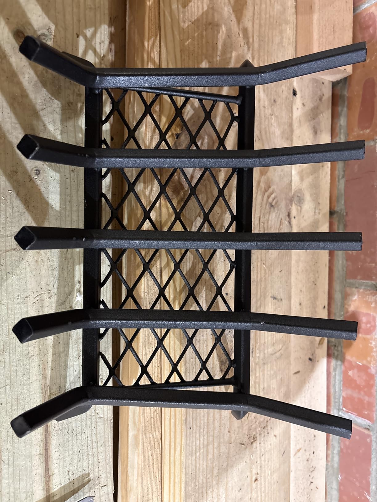 INNO STAGE 24 Inch Fireplace Grate with Ember Retainer | Solid wrought iron structure, fits hearth, wood stove, ideal for home indoor use and backyard camping customer photo 2