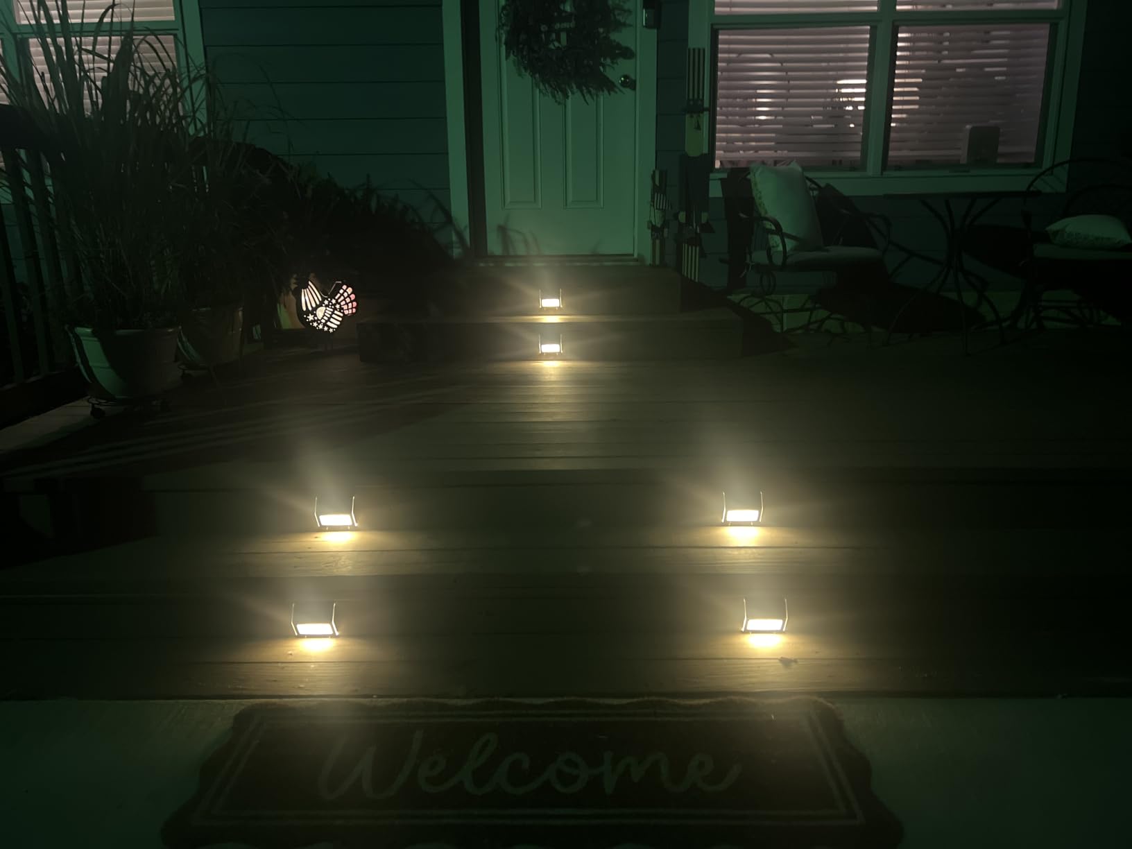 XLUX Solar Lights for Steps Decks Pathway Yard Stairs Fences, LED lamp, Rainproof, Black Metal Housing, 6 Pack customer photo 1
