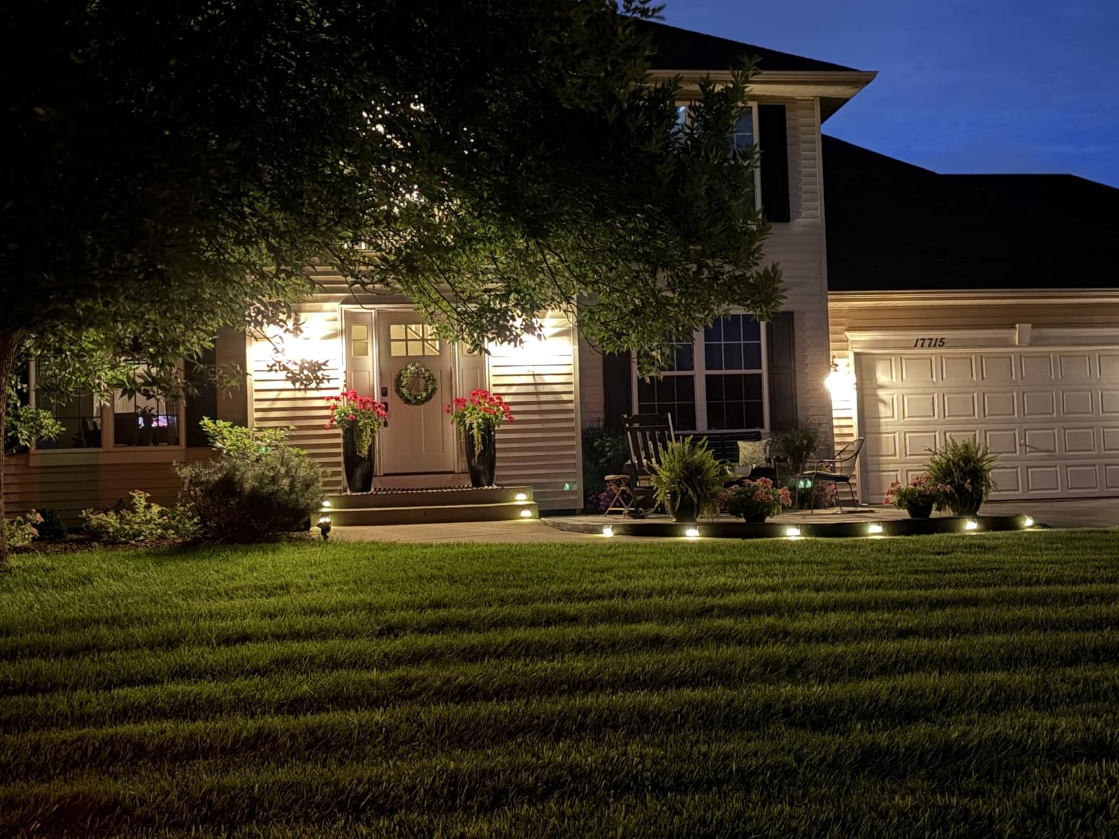 XLUX Solar Lights for Steps Decks Pathway Yard Stairs Fences, LED lamp, Rainproof, Black Metal Housing, 6 Pack customer photo 2