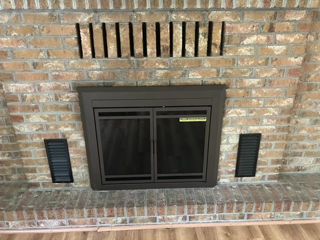 UniFlame Kendall, Cabinet-Style Fireplace Doors, Color: Black, Size: Large customer photo 1