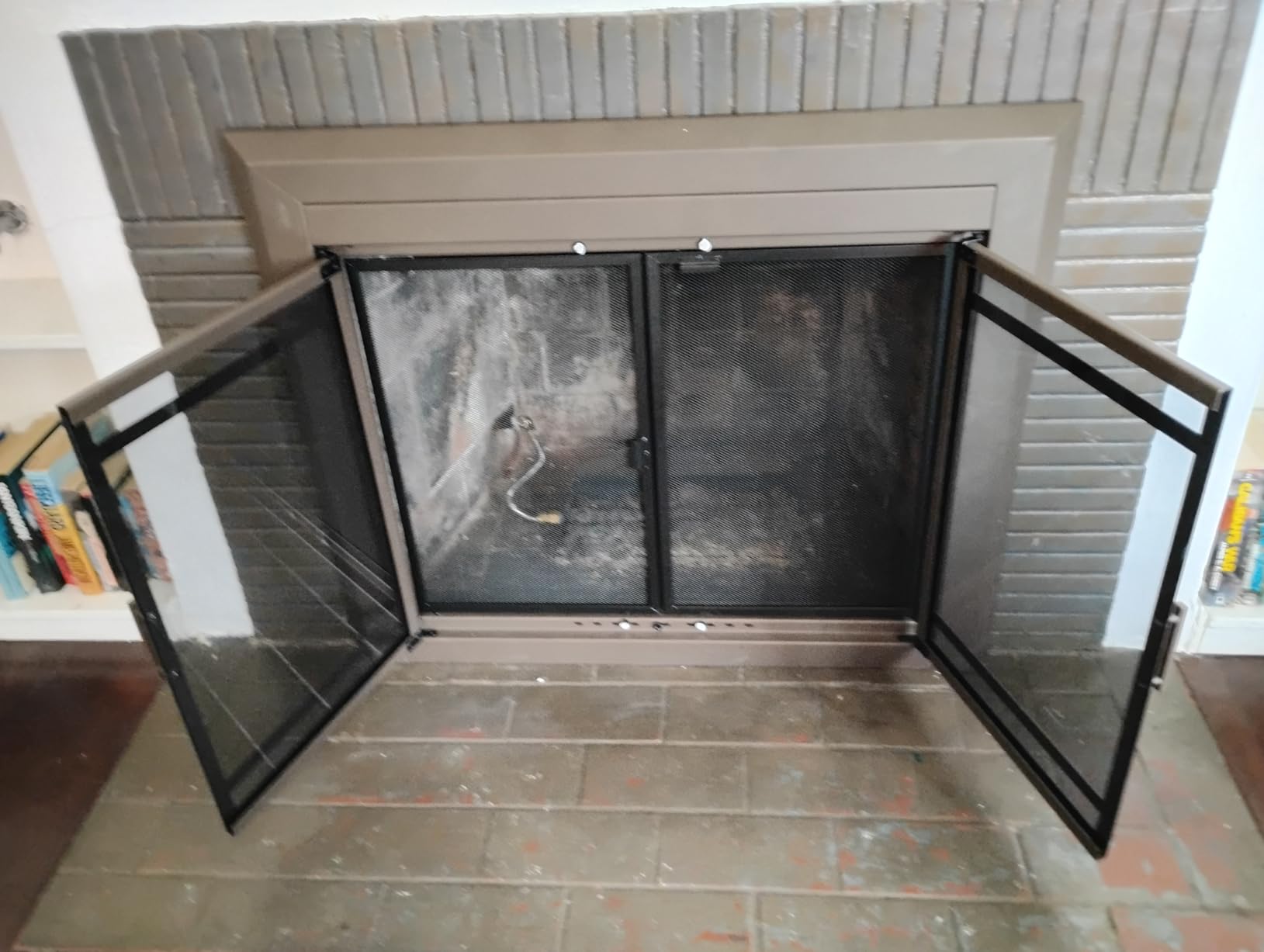 UniFlame Kendall, Cabinet-Style Fireplace Doors, Color: Black, Size: Large customer photo 2