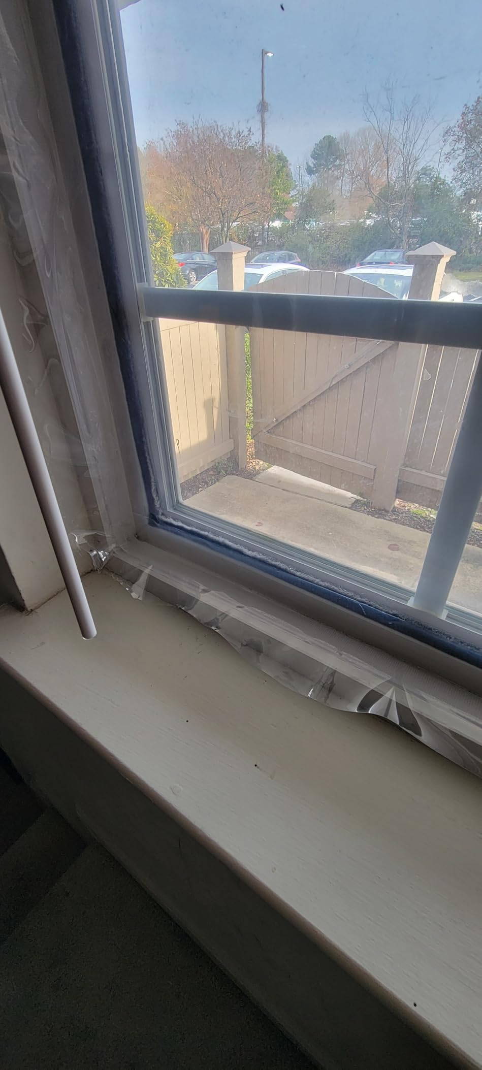 Adjustable Window Insulation Kit 47inX63in for Winter Keep Cold Out, Cuttable Transparent Film 180um Thickness, Easy to Open for Ventilation, Reusable Plastic Window Wrap customer photo 1