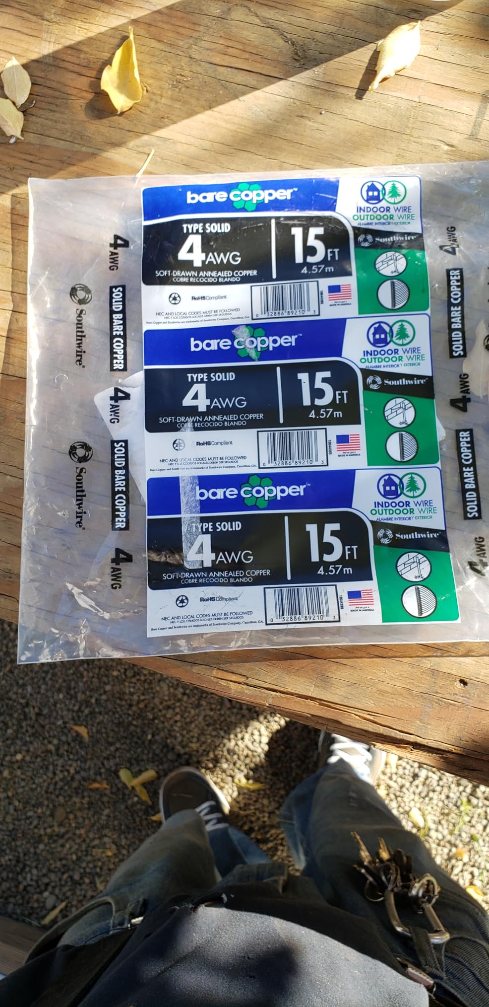 Southwire 4-Gauge Bare Copper Wire - Solid Soft-Drawn Uninsulated Copper Conductor for Grounding & Electrical Applications, 15ft customer photo 2