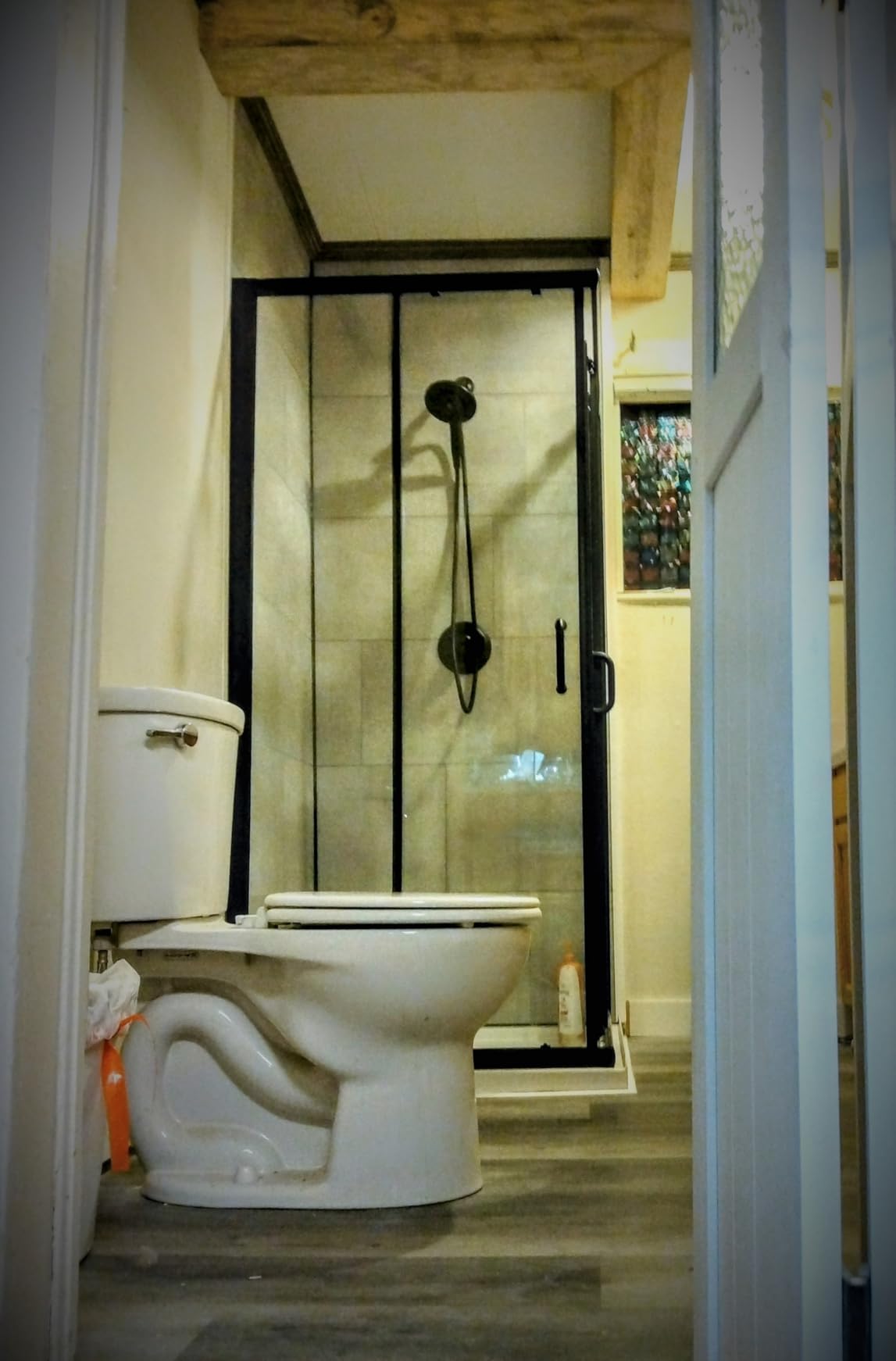 ELEGANT Corner Shower Enclosure 34 in.D x 34 in. W x 72 in. H, Double Sliding Shower Door with 1/4 in. Clear Tempered Glass, Black Framed Sliding Shower Enclosure (Shower Base Not Included) customer photo 1